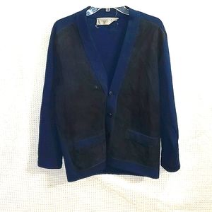 Sumerland Men's Pure Wool Deep V- Neck Long Sleeve Sweater Size- Medium